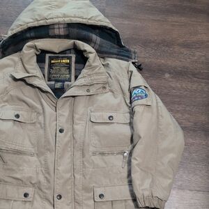 Men's Moose Creek Tan Flannel Lined Jacket with Detachable Hood